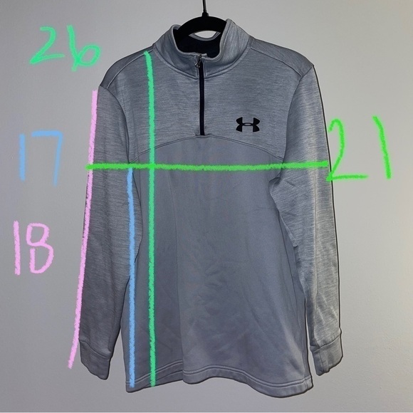 Under Armour Jacket Fleece Lightweight Pullover Quarter 1/4th Zip Cold Gear Top - Picture 9 of 9